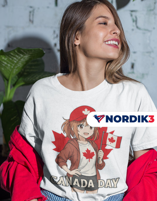 Red & Cute – Canada Day Anime Tee