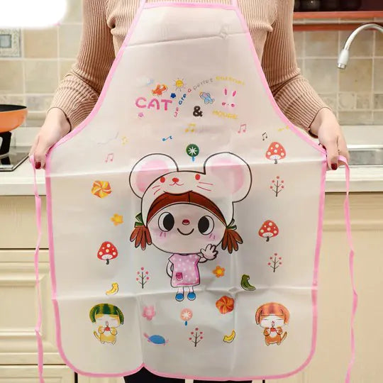 Cartoon Waterproof PVC Apron for Kitchen Use