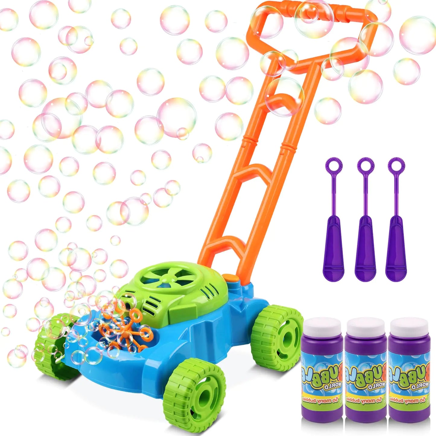 Lydaz Bubble Lawn Mower for Toddlers 1-3 Kids Bubble Blower Maker Machine Summer Outdoor Push Yard Garden Toys Valentines Day Birthday Gifts Toys for Preschool Baby Boys Girls Age 1 2 3+ Year Old
