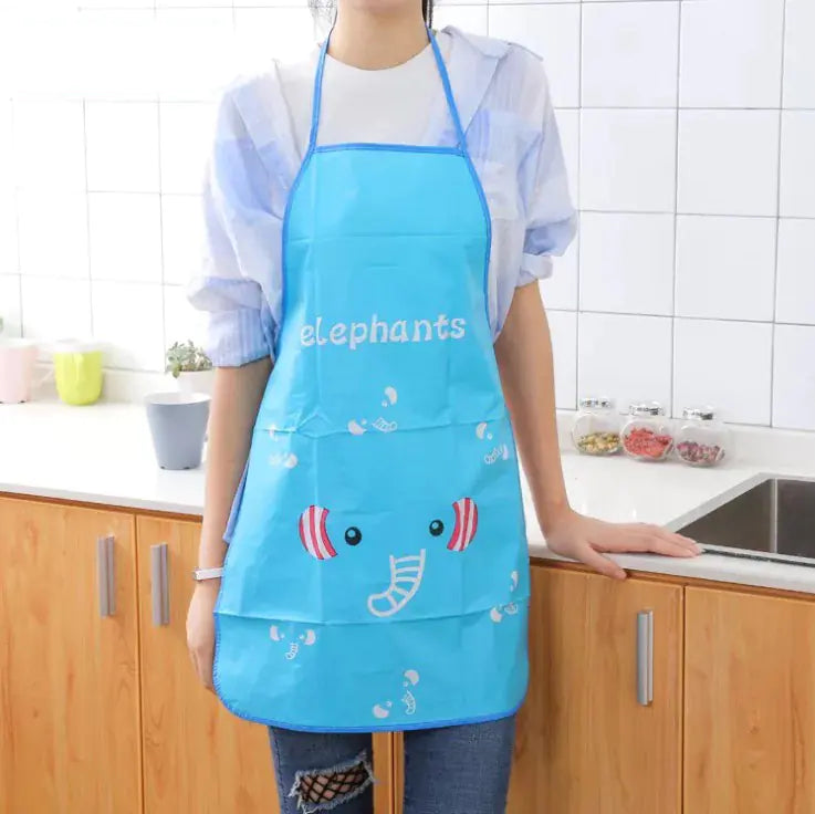 Cartoon Waterproof PVC Apron for Kitchen Use